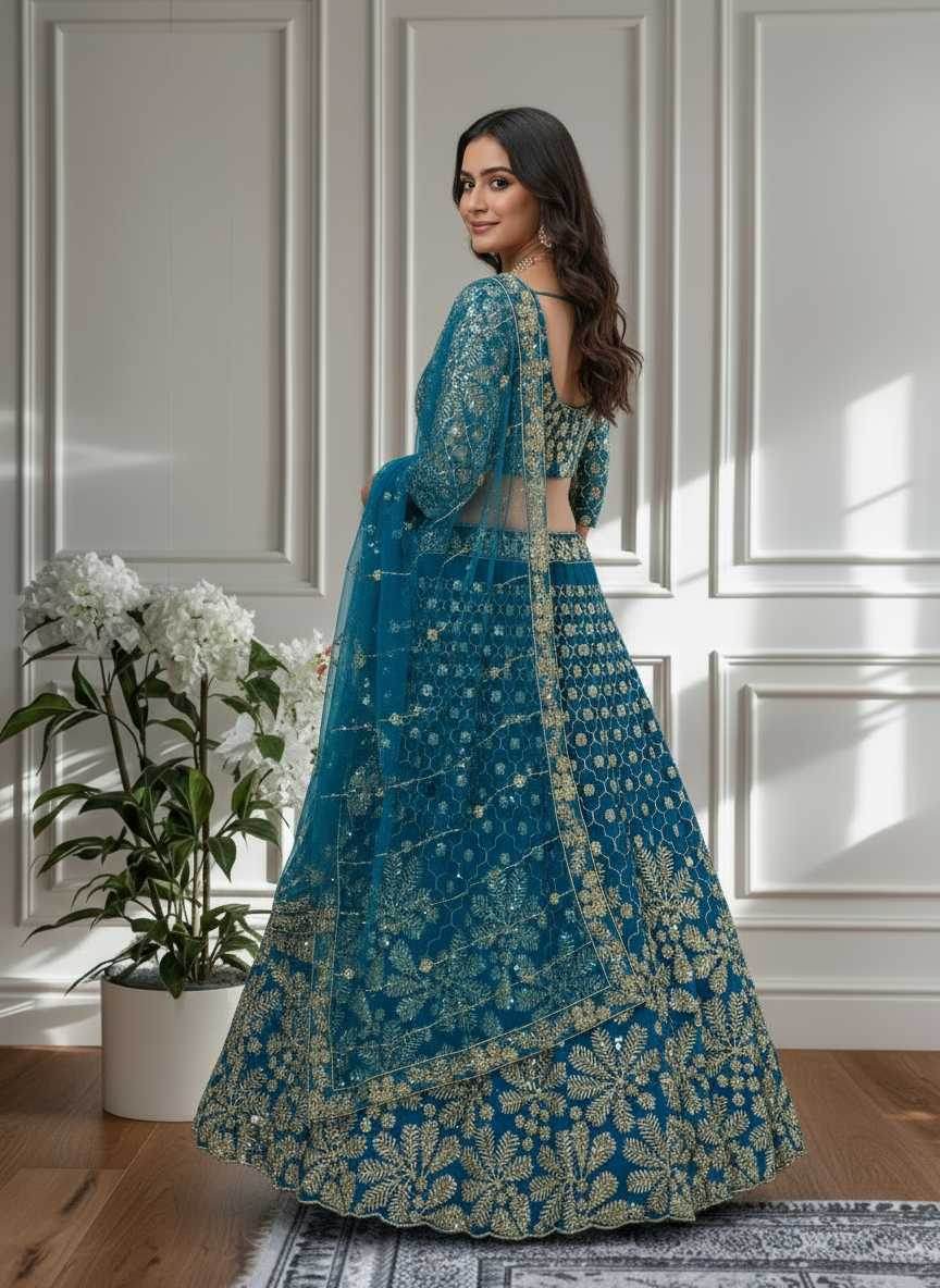 Butterfly Net Embroidered Lehenga - MYLUXURY LANE ENTERPRISE